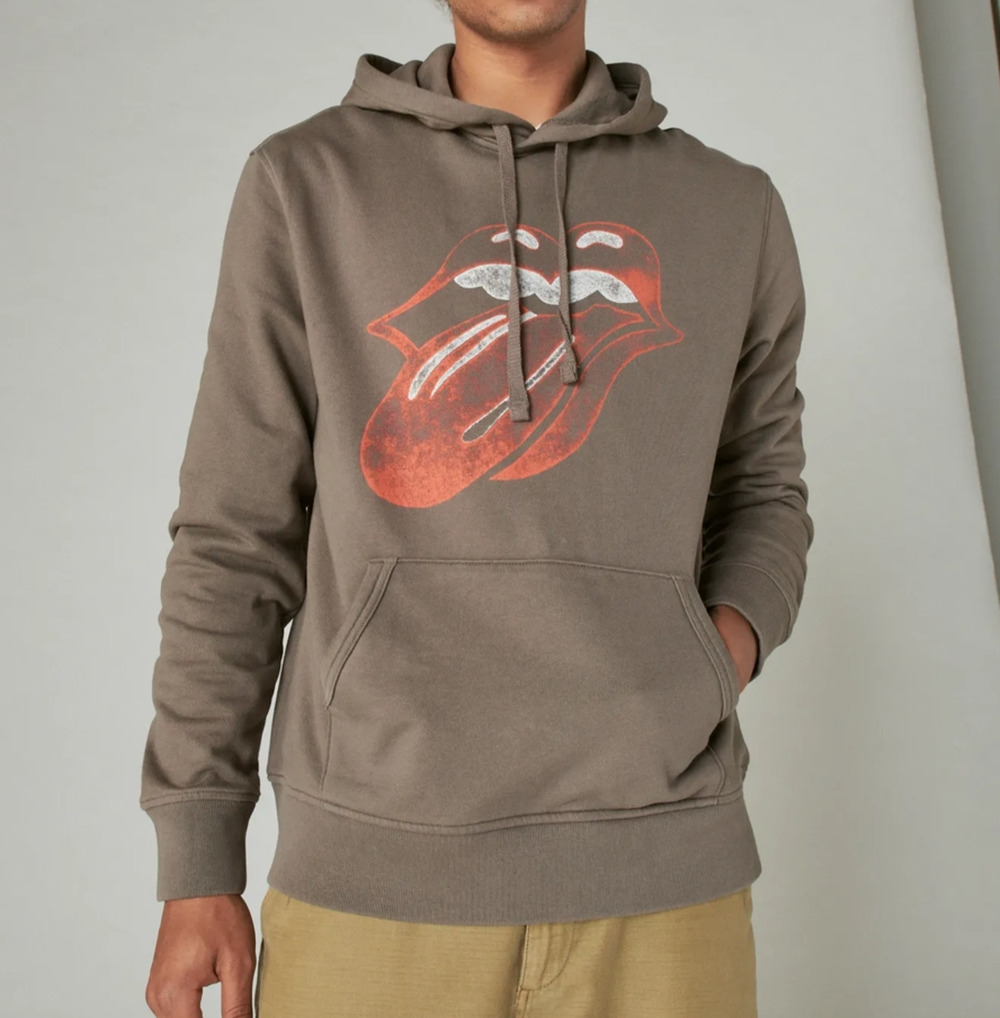 Rolling Stones Tongue Logo Black Pullover Y2K Hoodie Sweatshirt Sz Small A010947